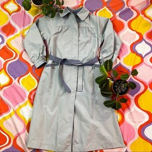 Vintage pastel periwinkle trench coat